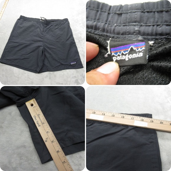 Patagonia Swim Shorts Men Large Gray Drawstring Baggies Mesh Liner Surf Beach 6" - Picture 1 of 14